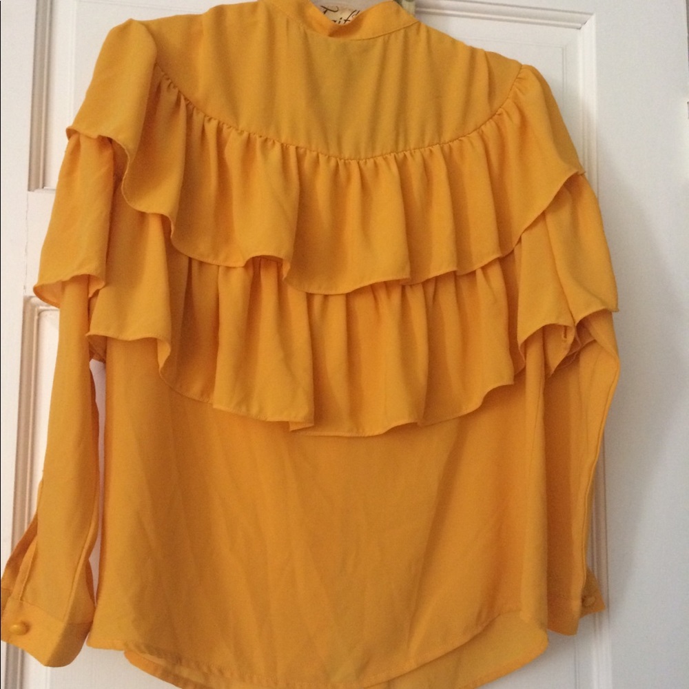 Simplee Yellow Ruffle Blouse - Picture 3 of 5